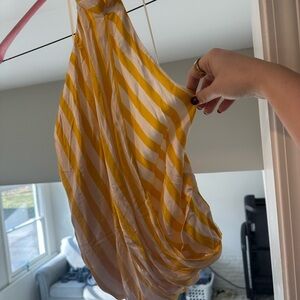 Anthropologie Yellow and White Striped Blouse